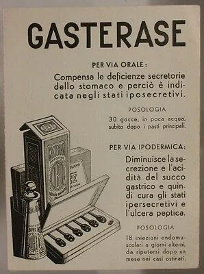 CARTA ASSORBENTE D’ EPOCA CON PUBBLICITA’ FARMACEUTICA  GASTERASE  #190
