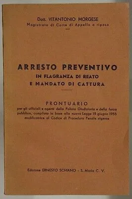 PRONTUARIO ARRESTO PREVENTIVO IN FLAGRANZA DI REATO MANDATO DI CATTURA 1956 #L496