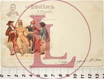 ILLUSTRATA LA BOHEME Atto IV viaggiata 1900 ed. Ricordi #15739
