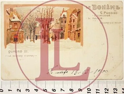 ILLUSTRATA LA BOHEME Quadro III viaggiata 1900 ed. Ricordi #16101
