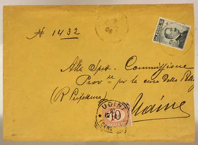 STORIA POSTALE REGNO 15 c.. E SEGNATASSE DA 10 c. 1907 UDINE #SP333