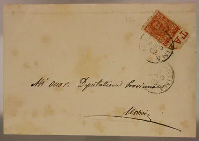 STORIA POSTALE REGNO 20 CENTESIMI 1902 VILLA SANTINA ? UDINE #SP327