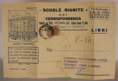 STORIA POSTALE REGNO 7 – 1/2 CENTESIMI GIUBILEO 1928 VOLANTINO #SP345