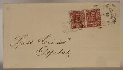 STORIA POSTALE REGNO COPPIA  10 CENTESIMI 1904 UDINE #SP322