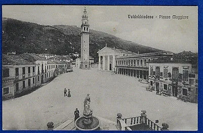 VALDOBBIADENE Piazza Maggiore animata viaggiata 1914  f/p #21429