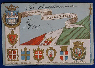 DISTRETTO MILITARE DI TREVISO Reggimentale viaggiata 1909 f/p  #21294