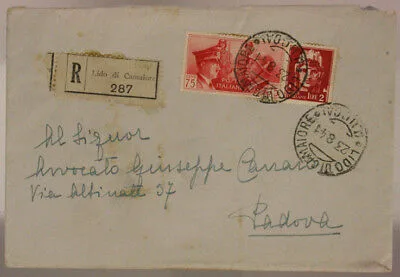 STORIA POSTALE 75 c.  FRATELLANZA ITALO – TEDESCA  LIDO DI CAMAIORE 1941 #SP375
