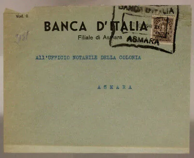 STORIA POSTALE COLONIE RECAPITO AUTORIZZATO 10 c. ERITREA ASMARA 1941 #SP381