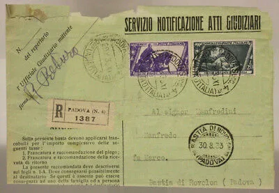 STORIA POSTALE REGNO 2,55 L + 0,50 SU FRAMMENTO (10° MARCIA ROMA) 1933 #SP366