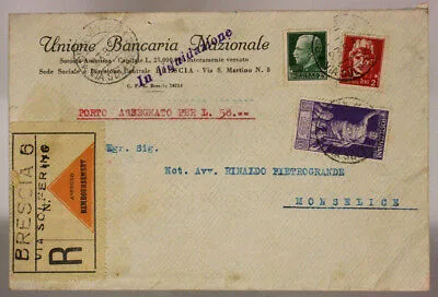 STORIA POSTALE REGNO Assegnata 50 CENTESIMI BIMILLENARIO AUGUSTO 1937 #SP354