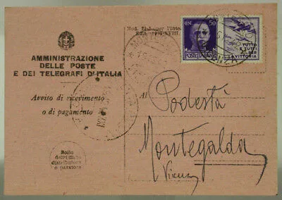 STORIA POSTALE REGNO 50 CENTESIMI PROPAGANDA  AERONAUTICA 1942 #SP351