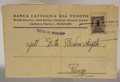 STORIA POSTALE RSI RECAPITO AUTORIZZATO 10 cent. CON FASCIO 1944 ROVIGO #SP394