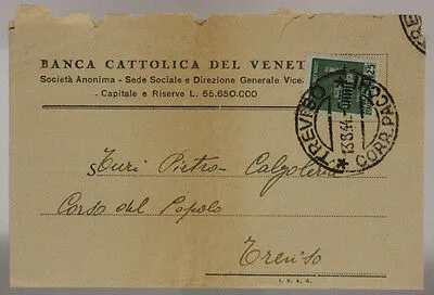STORIA POSTALE RSI  25 CENTESIMI  MONUMENTI DISTRUTTI 1944 #SP385
