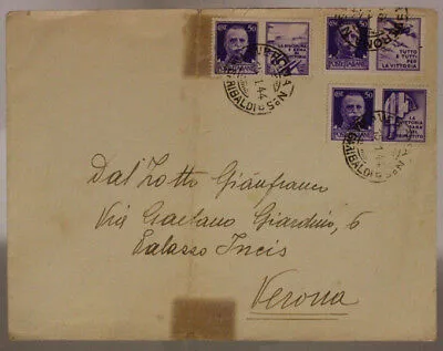 STORIA POSTALE RSI 50 CENTESIMI PROPAGANDA GUERRA (X3) 1944 #SP559