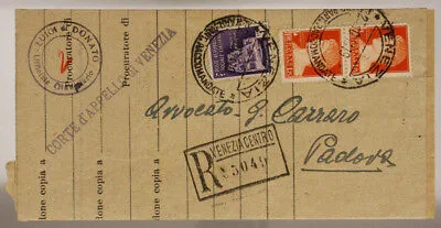 STORIA POSTALE RSI 1 lira MONUMENTI + COPPIA 1,75 Lire IMPERIALE 1944 #SP438