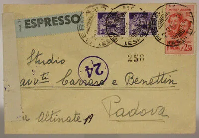 STORIA POSTALE RSI 2,50 LIRE FRATELLI BANDIERA + COPPIA DA 50 CENT 1945 #SP359
