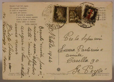 STORIA POSTALE RSI 30 c. FASCIO VERONA + 10 cent. RSI +10 cent. REGNO 1944 #SP435