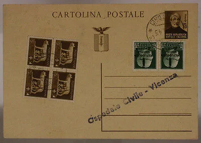 STORIA POSTALE RSI 30 cent. + COPPIA 25 cent.  FASCIO + QUARTINA 5 cent. IMPERIALE #SP431
