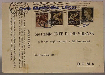STORIA POSTALE LUOGOTENENZA 10 Cent. DEMOCR. + 10 Cent.  REGNO + 50 Cent.  P. AEREA #SP488