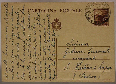 STORIA POSTALE LUOGOTENENZA CARTOLINA 1,20 LIRE FIACCOLA 1946 #SP466