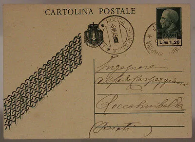 STORIA POSTALE LUOGOTENENZA CARTOLINA 15 Cent  DEL REGNO SOPRASTAMPA 1,20 Lire #SP464