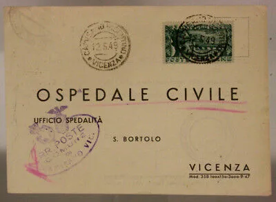 STORIA POSTALE REPUBBLICA 15 LIRE RICOSTRUZIONE PONTE DEGLI ALPINI 1949 #SP586
