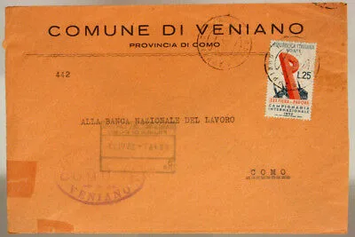 STORIA POSTALE REPUBBLICA 25 LIRE 30^ FIERA DI PADOVA 1952 #SP590