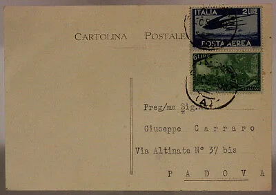 STORIA POSTALE REPUBBLICA 6 Lire 100° RISORGIMENTO +2 Lire POSTA AEREA 1948 #SP524A
