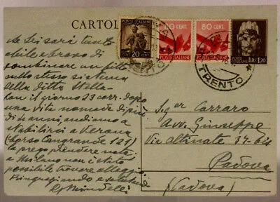 STORIA POSTALE REPUBBLICA CARTOLINA DA 1,20 Lire + COPPIA 80 CENT + 20 CENT #SP505