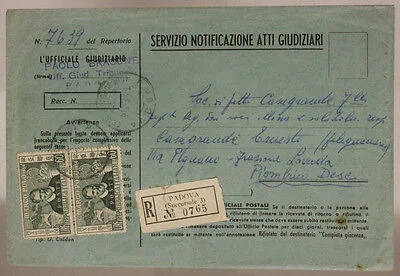 STORIA POSTALE REPUBBLICA COPPIA 60 LIRE MARCO POLO  1954 PIOMBINO DESE #SP581