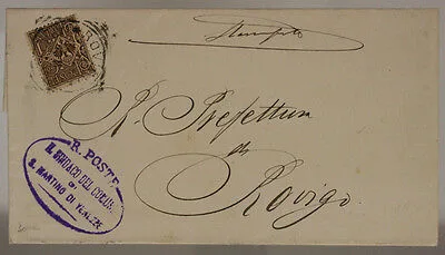 STORIA POSTALE REGNO 1 cent. 19?? TIMBRO COMUNE SAN MARTINO DI VENEZZE #SP6222