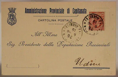 STORIA POSTALE REGNO 10 CENTESIMI 1910 DEPUTAZIONE PROVINCIALE DI FERRARA #SP657