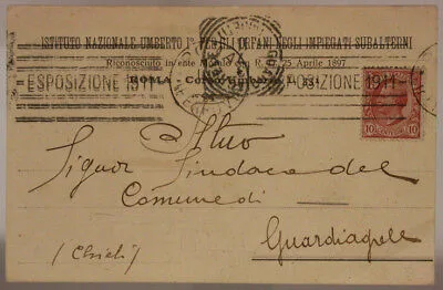 STORIA POSTALE REGNO 10 CENTESIMI 1911 ISTITUTO UMBERTO I PER GLI ORFANI #SP654
