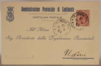 STORIA POSTALE REGNO 10 CENTESIMI 1916 AMMINISTRAZIONE PROV. CAPITANATA #SP655