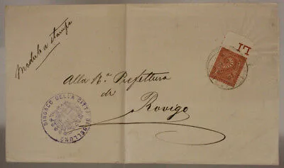 STORIA POSTALE REGNO 2 CENTESIMI 1888 TIMBRO SINDACO DI BELLUNO #SP714