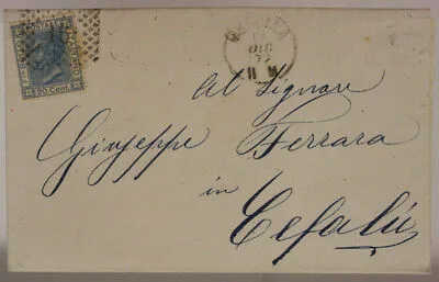 STORIA POSTALE REGNO 20 CENTESIMI 1872 MESSINA LETTERA #SP633