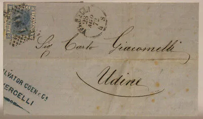 STORIA POSTALE REGNO 20 CENTESIMI 1872 UDINE LETTERA #SP631