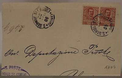 STORIA POSTALE REGNO COPPIA 10 CENTESIMI 1906 TIMBRO SAN DANIELE FRIULI #SP646