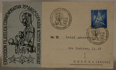 CARTOLINA POSTALE SPAGNA MONTSERRAT BARCELLONA 1961 #SP497