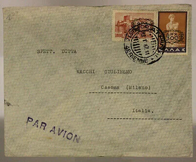 GRECIA Posta Aerea da Atene a Ossona  500 + 300 Dracme 1947 Sovrastampate #SP791