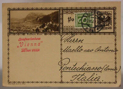 INTERO POSTALE AUSTRIA POSTKARTE KUFSTEIN 10 + 8 GROSCHEN 1929 #SP433