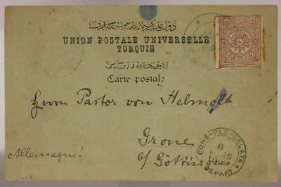 POSTAL HISTORY POSTCARD TURKEY COSTANTINOPLE ISTANBUL 1900 20 PARAS TUGHRA #SP692