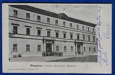 PESARO Liceo Musicale Rossini animata viaggiata1905 f/p #20279