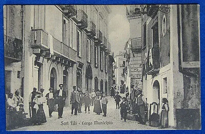 SAN FILI Largo Municipio  animata viaggiata 1914 f/p #20130