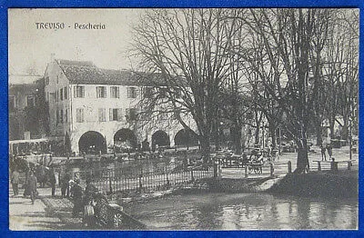 TREVISO Pescheria  animata viaggiata anni 10 f/p #20317