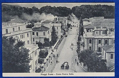 FIUGGI Fonte Corso Nuova Italia carrozze animata viaggiata 1933 f/p #20398