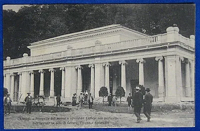 FIUGGI Prospetto Nuovo Edificio con porticato  animata viaggiata 1913 f/p #20397