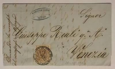 Storia Postale Lombardo Veneto 30 Centesimi 1850 Lettera #SP196