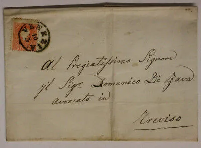 Storia Postale Lombardo Veneto 5 Soldi 1859 Lettera #SP195