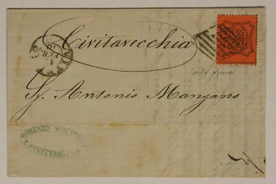 Storia Postale Stato Pontificio 10 centesimi 1868 Lettera #SP206